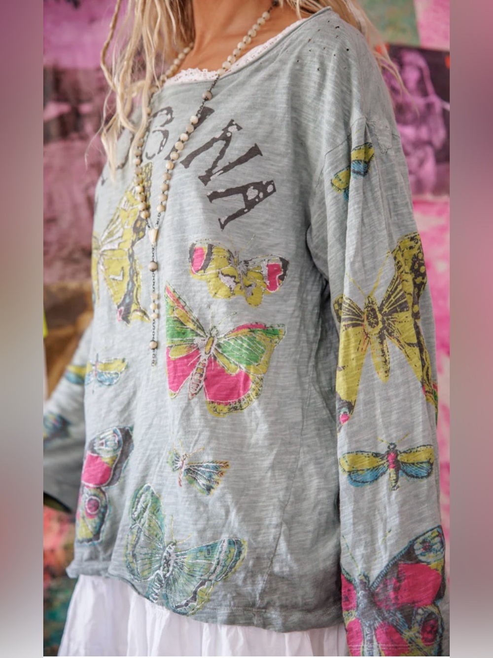 🌟Magnolia Pearl Love Supply Co. Butterfly Ensemble Viggo Tee  / One Size🌟